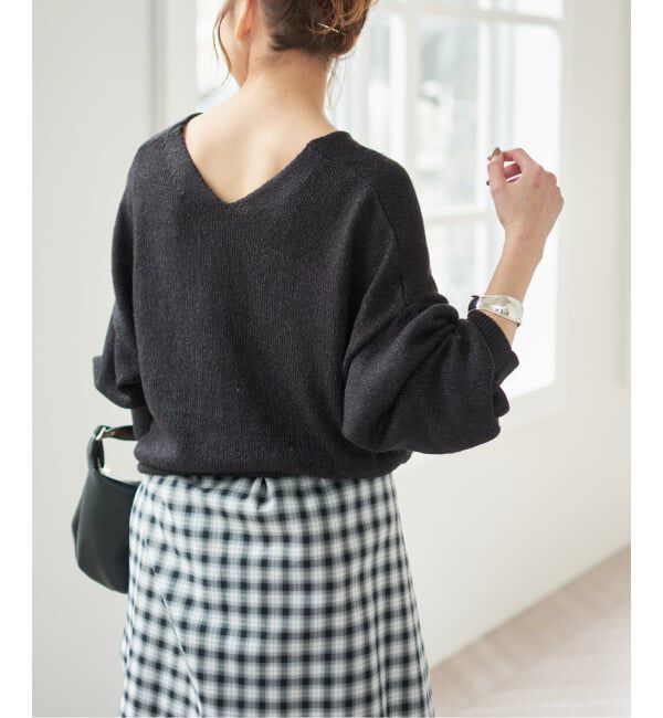 Spick and Span「《予約》レーヨンペーパーヤーンVネックプルオーバー」|ニット・セーター|