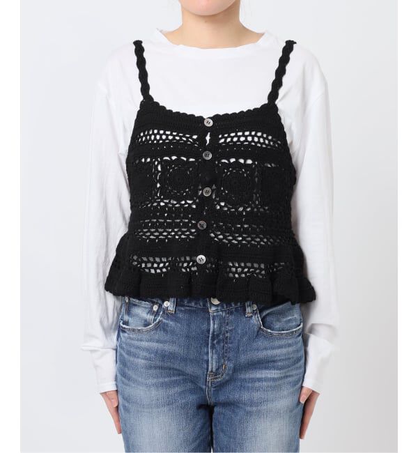 Spick and Span「《予約》コットンカギ針 ニットキャミソール」|キャミソール|