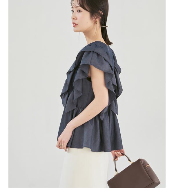 NOBLE「《予約》ウォーターエッジフリルブラウス」|シャツ・ブラウス|