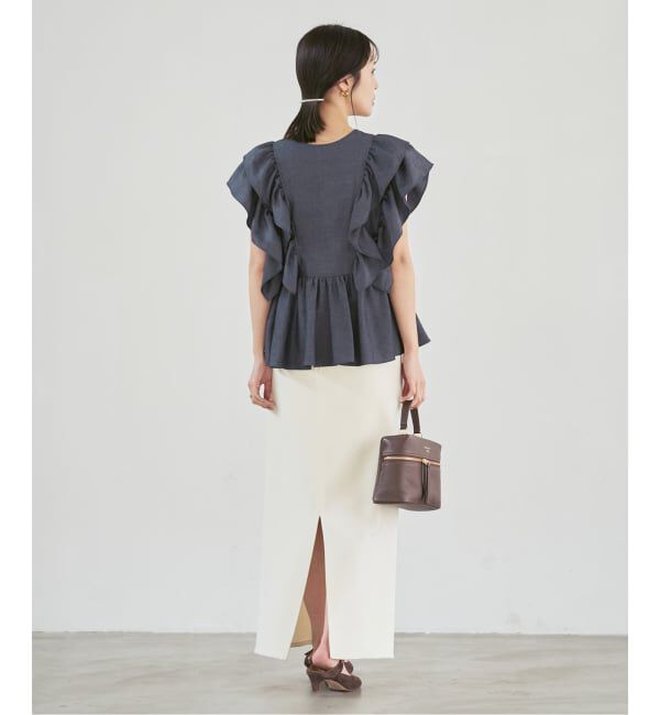 NOBLE「《予約》ウォーターエッジフリルブラウス」|シャツ・ブラウス|