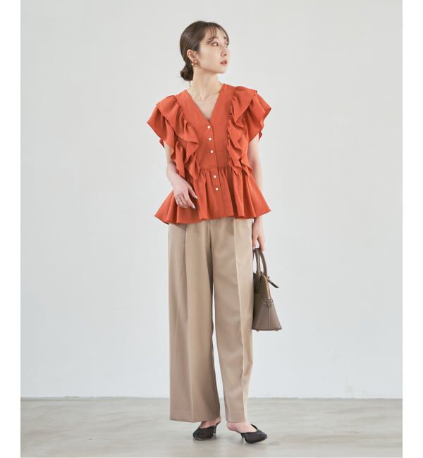 NOBLE「《予約》ウォーターエッジフリルブラウス」|シャツ・ブラウス|