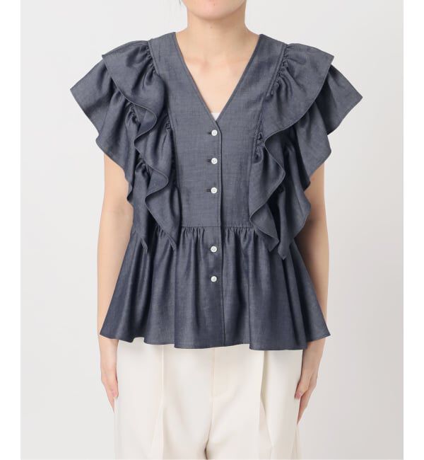 NOBLE「《予約》ウォーターエッジフリルブラウス」|シャツ・ブラウス|