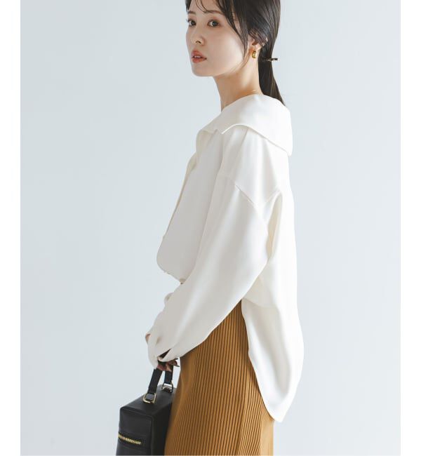 NOBLE「《予約》オーバーカラーゴールドボタンブラウス」|シャツ・ブラウス|