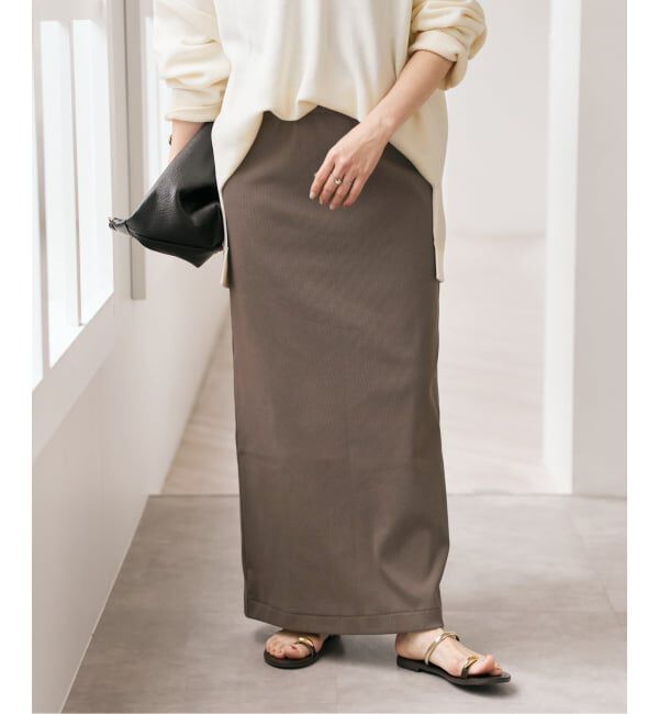 Spick and Span「《予約》CO/PEリブタイトスカート」|スカート|ブラウン D