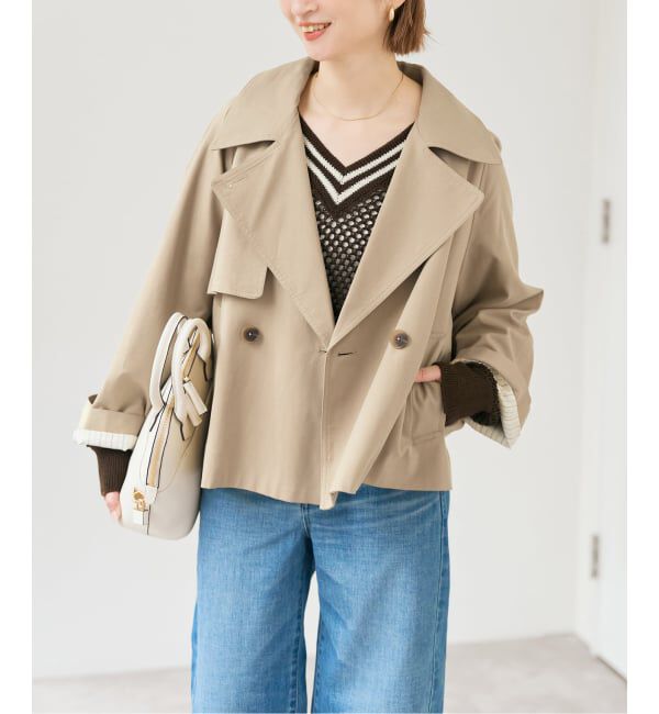 Spick and Span「《予約》ソフトツイルショートトレンチコート」|トレンチコート|