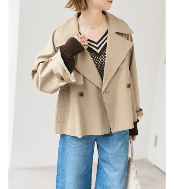 Spick and Span「《予約》ソフトツイルショートトレンチコート」|トレンチコート|