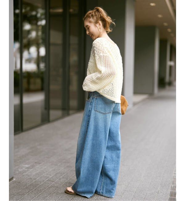 Spick and Span「《予約》透かし編みボートネックニット」|ニット・セーター|