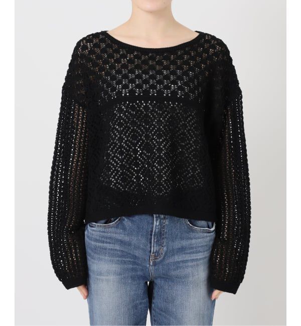 Spick and Span「《予約》透かし編みボートネックニット」|ニット・セーター|