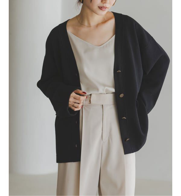 NOBLE「《WEB限定追加予約》接結ジャケットライクカーディガン」|カーディガン|ブラック