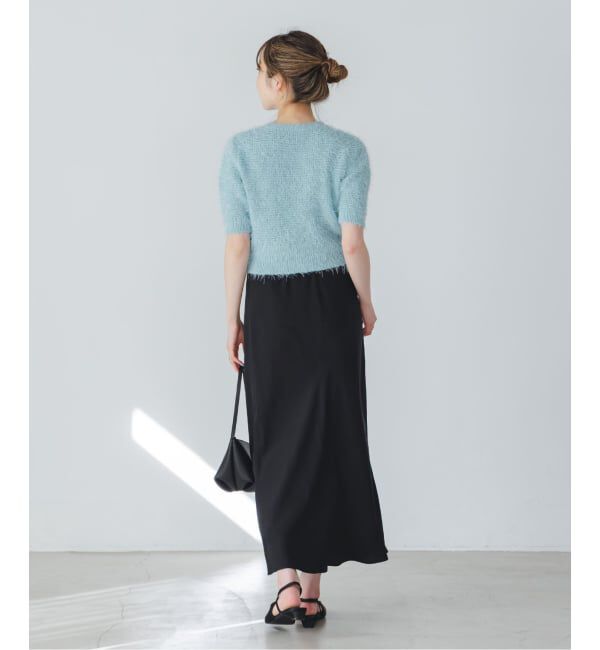 NOBLE「《予約》ラティスシャギーショートスリーブニット」|ニット・セーター|