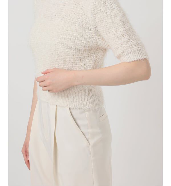 NOBLE「《予約》ラティスシャギーショートスリーブニット」|ニット・セーター|