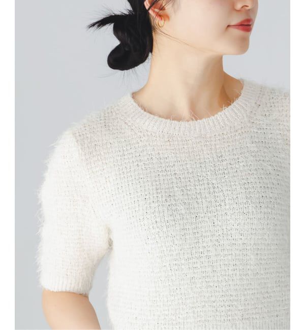 NOBLE「《予約》ラティスシャギーショートスリーブニット」|ニット・セーター|