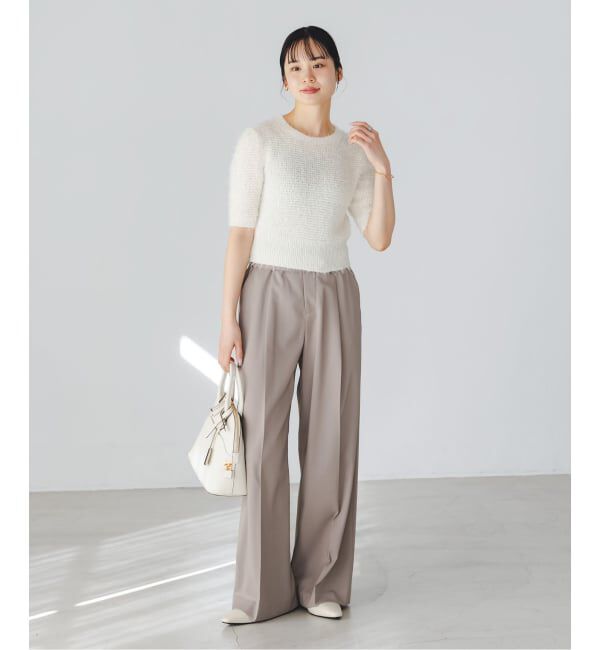 NOBLE「《予約》ラティスシャギーショートスリーブニット」|ニット・セーター|