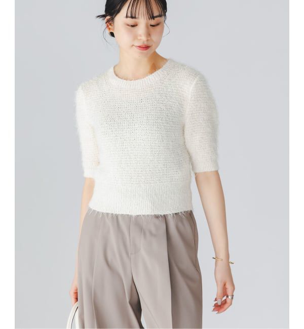 NOBLE「《予約》ラティスシャギーショートスリーブニット」|ニット・セーター|