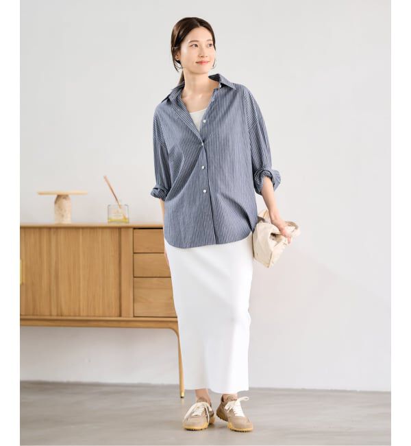 FRAMeWORK「≪予約≫BLUE STRIPE オーバーシャツ」|シャツ・ブラウス|