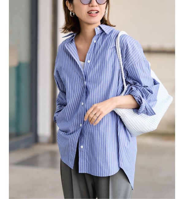 FRAMeWORK「≪予約≫BLUE STRIPE オーバーシャツ」|シャツ・ブラウス|