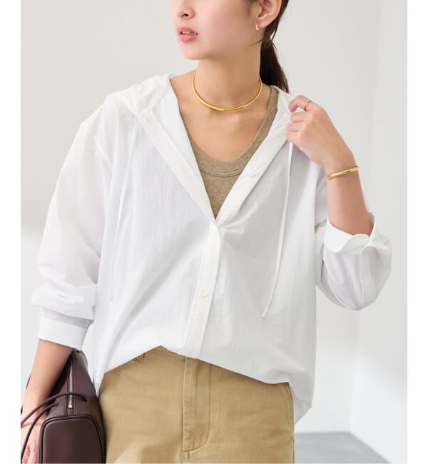 FRAMeWORK「≪予約≫コットンナイロンフードシャツ」|シャツ・ブラウス|