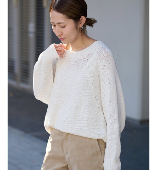 FRAMeWORK「≪WEB限定 / 追加予約≫リネンコットンラグランニット」|ニット・セーター|ホワイト