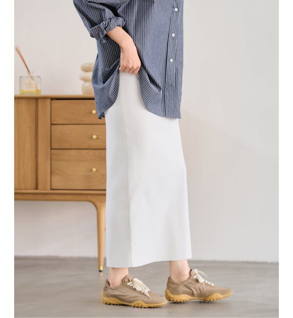 FRAMeWORK「≪追加予約 / 洗濯機洗い可能≫VIS-NYフルニードルタイトスカート」|スカート|ホワイト