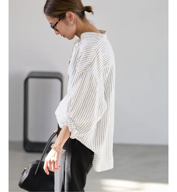 FRAMeWORK「≪追加予約≫フレンチリネンバンドカラーシャツ」|シャツ・ブラウス|