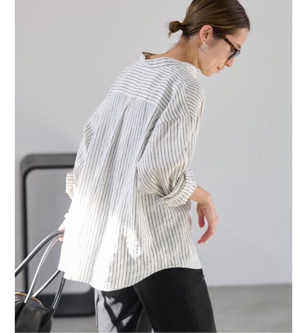 FRAMeWORK「≪追加予約≫フレンチリネンバンドカラーシャツ」|シャツ・ブラウス|