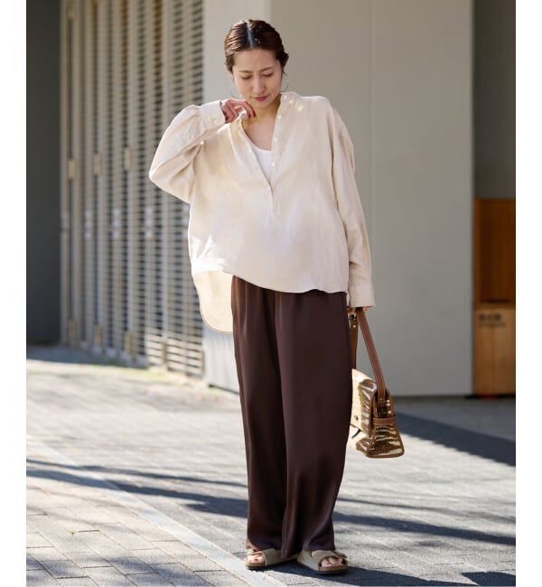 FRAMeWORK「≪追加予約≫フレンチリネンバンドカラーシャツ」|シャツ・ブラウス|