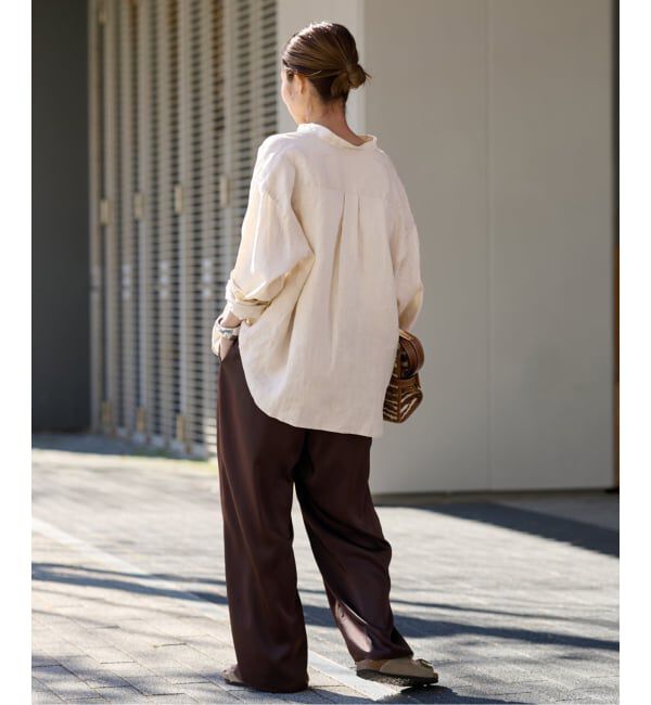 FRAMeWORK「≪追加予約≫フレンチリネンバンドカラーシャツ」|シャツ・ブラウス|