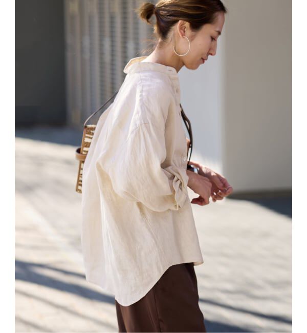 FRAMeWORK「≪追加予約≫フレンチリネンバンドカラーシャツ」|シャツ・ブラウス|