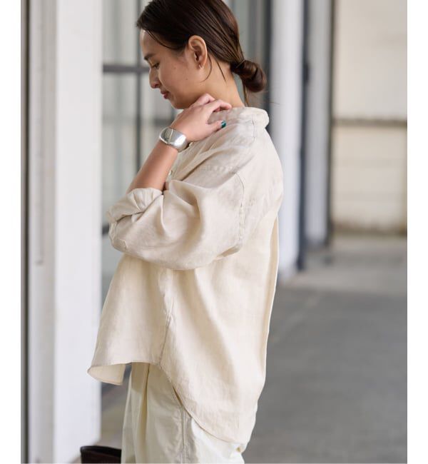 FRAMeWORK「≪追加予約≫フレンチリネンバンドカラーシャツ」|シャツ・ブラウス|