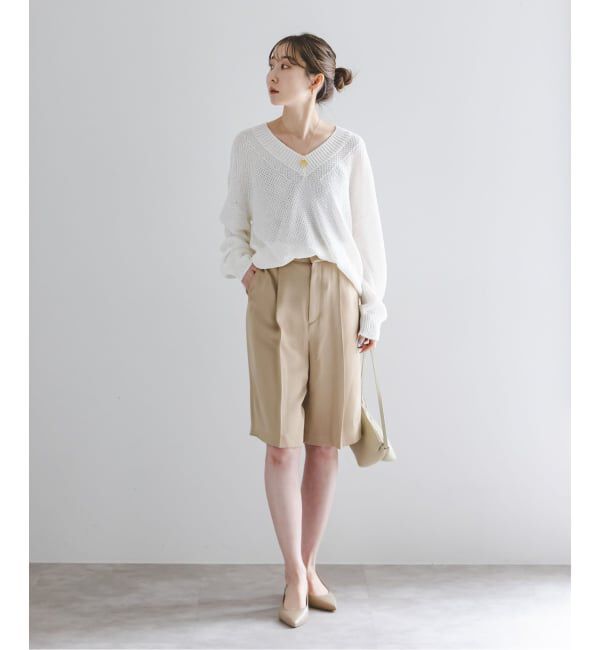 NOBLE「《予約》ペーパーヤーンVネック プルオーバー」|ニット・セーター|