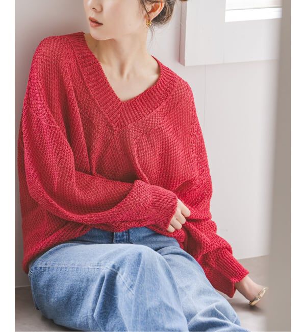 NOBLE「《予約》ペーパーヤーンVネック プルオーバー」|ニット・セーター|