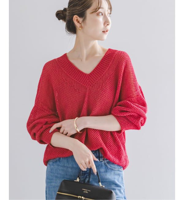 NOBLE「《予約》ペーパーヤーンVネック プルオーバー」|ニット・セーター|