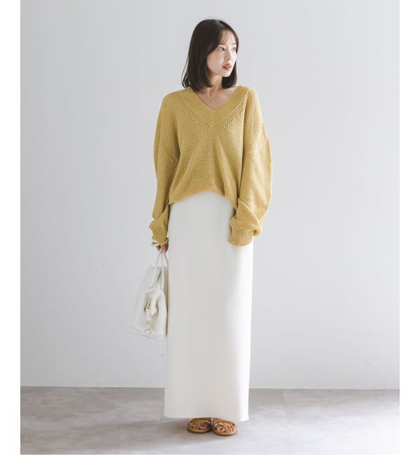 NOBLE「《予約》ペーパーヤーンVネック プルオーバー」|ニット・セーター|