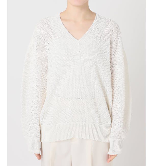 NOBLE「《予約》ペーパーヤーンVネック プルオーバー」|ニット・セーター|