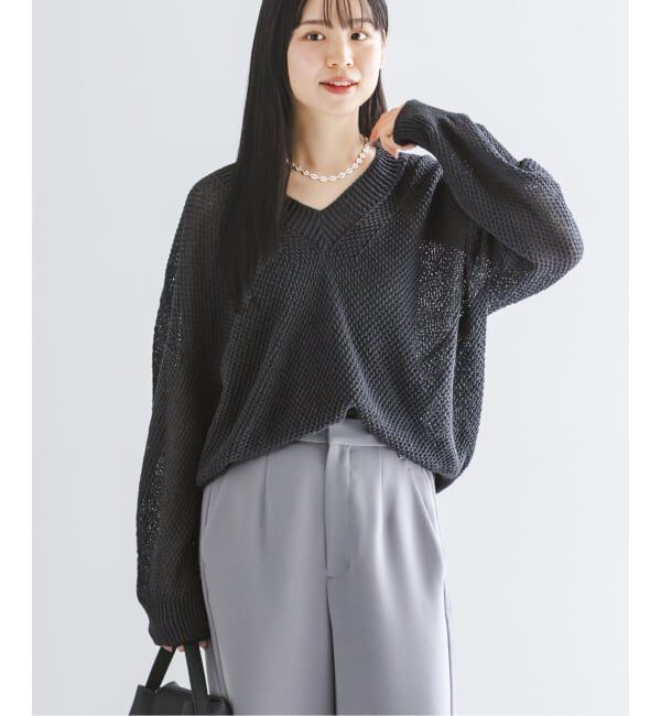 NOBLE「《予約》ペーパーヤーンVネック プルオーバー」|ニット・セーター|