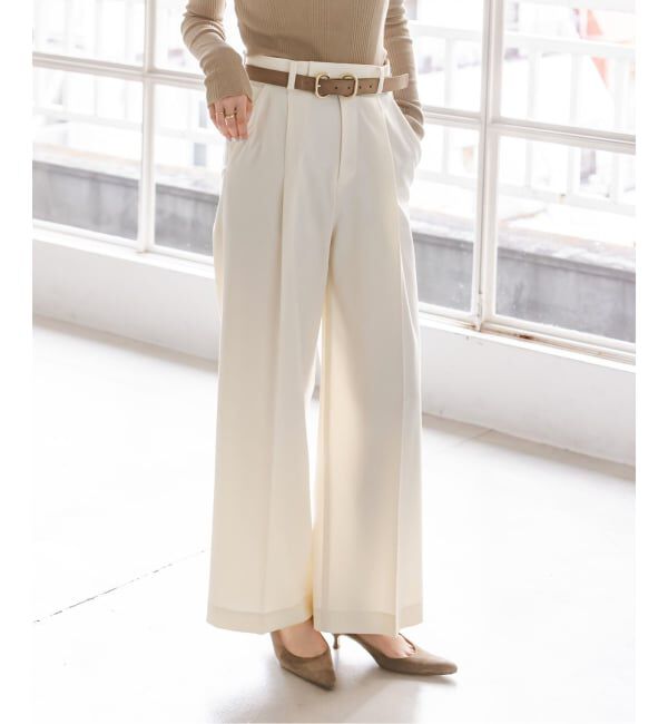 NOBLE「《追加予約・WEB限定カラー》エステルツイルストレッチスラックスパンツ」|スラックス|