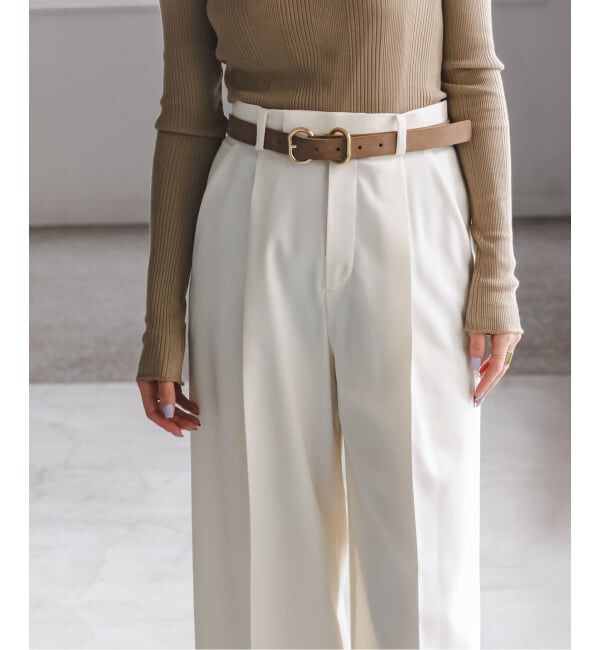 NOBLE「《追加予約・WEB限定カラー》エステルツイルストレッチスラックスパンツ」|スラックス|