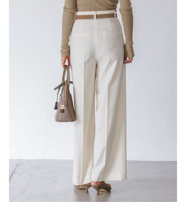 NOBLE「《追加予約・WEB限定カラー》エステルツイルストレッチスラックスパンツ」|スラックス|