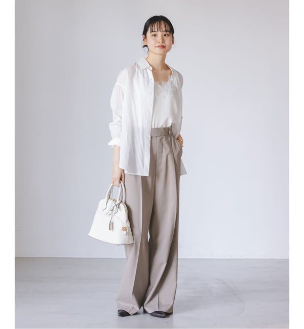 NOBLE「《追加予約・WEB限定カラー》エステルツイルストレッチスラックスパンツ」|スラックス|