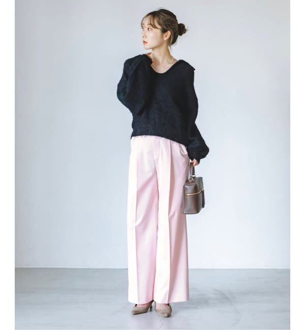 NOBLE「《追加予約・WEB限定カラー》エステルツイルストレッチスラックスパンツ」|スラックス|