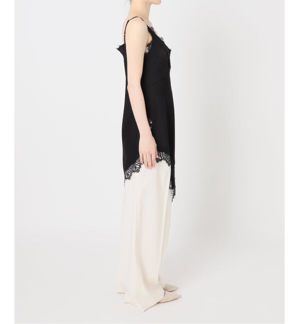 NOBLE「《予約》ルナサテンレースアシンメトリーキャミ」|キャミソール|