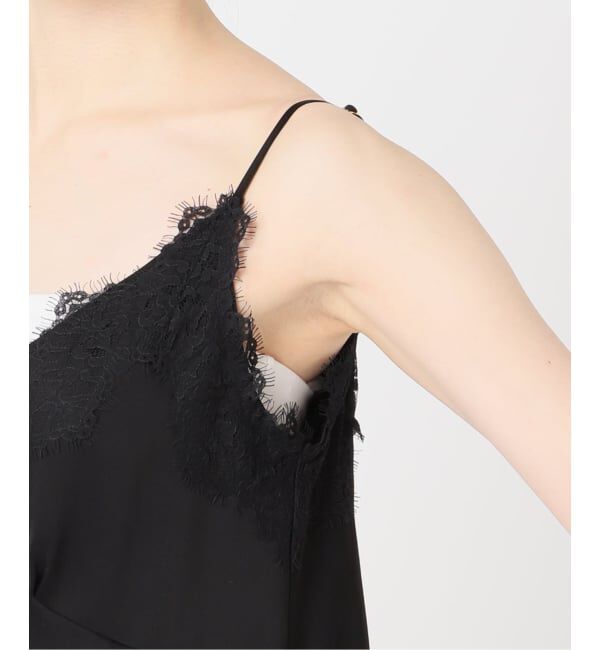 NOBLE「《予約》ルナサテンレースアシンメトリーキャミ」|キャミソール|