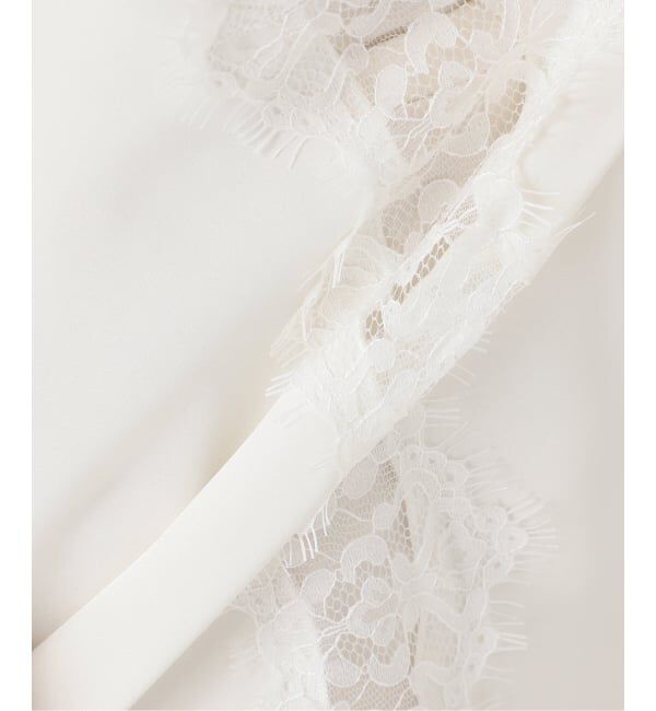 NOBLE「《予約》ルナサテンレースアシンメトリーキャミ」|キャミソール|