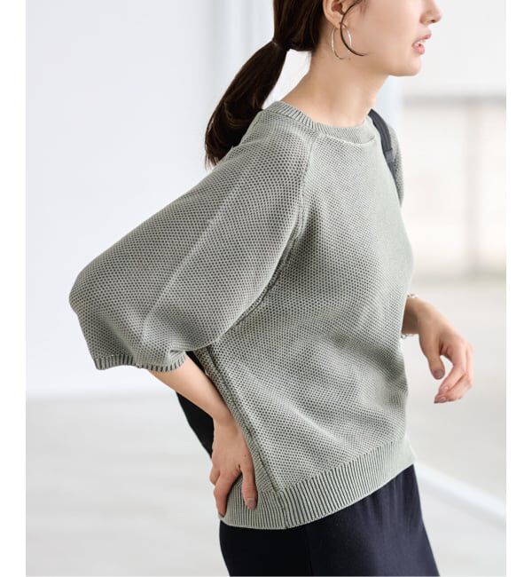 FRAMeWORK「≪予約≫ピグメントダイハーフスリーブニット」|ニット・セーター|