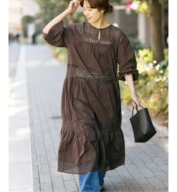 Spick and Span「《新色有り / 追加予約》HYUレースギャザーワンピース」|ワンピース|