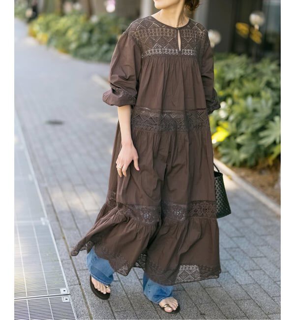 Spick and Span「《新色有り / 追加予約》HYUレースギャザーワンピース」|ワンピース|