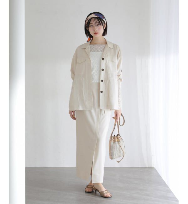  「《予約》【洗える】リネン混ワークシャツジャケット」|その他|