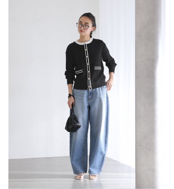  「《予約》【洗える】ケーブルニットカーディガン」|カーディガン|