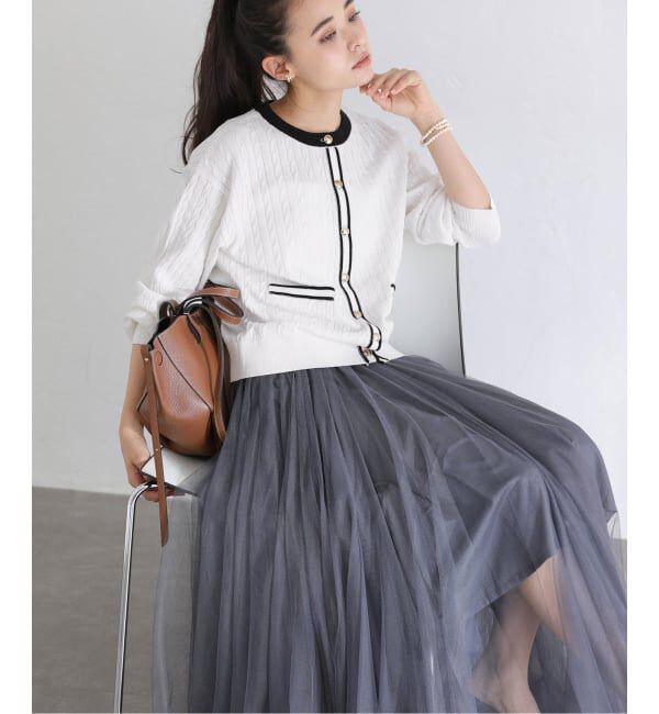  「《予約》【洗える】ケーブルニットカーディガン」|カーディガン|