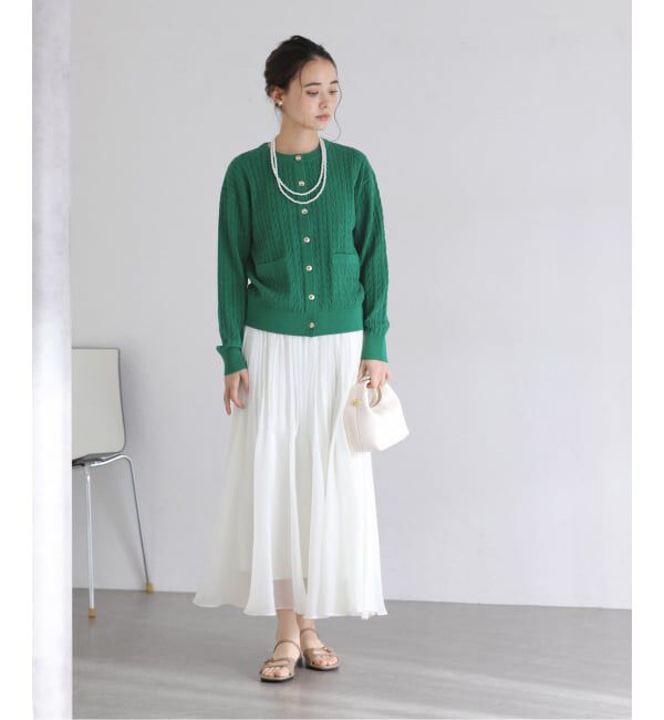  「《予約》【洗える】ケーブルニットカーディガン」|カーディガン|